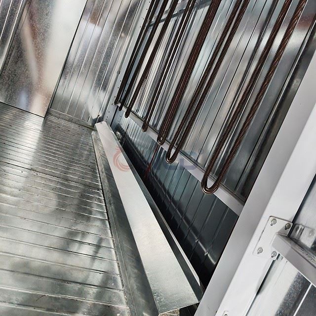 Manual Powder Coating Spray Booth And Curing Oven With Conveyor System factory